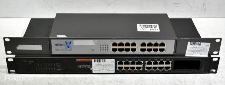 1x Newlink 16 port ethernet switch and 1x Newlink 10/100M fast ethernet switch