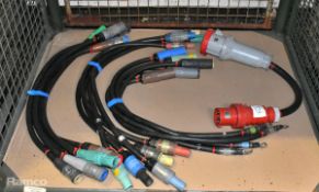 Phase 3 power cable, 1 set of lugs to Powerlock, Powerlock to Camlock, 1x 63A 3ph to 125A 3ph