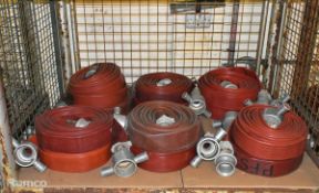 12x Type 3 layflat fire hoses - 45mm x 12m length approx
