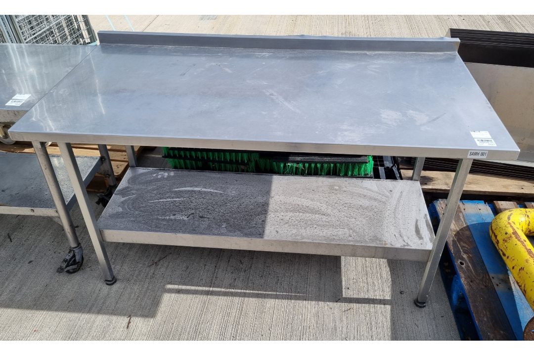 Stainless steel table with bottom shelf - W 1495 x D 754 x H 910mm - Image 2 of 3