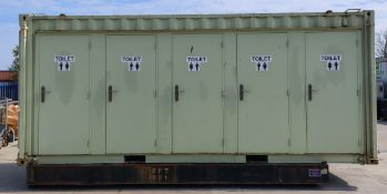 5 stall toilet block with lockable able doors with 3 pin power socket 63 AMP - see desc.