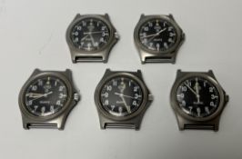 5x CWC G10 0555/6645 Royal Marines issue quartz wristwatches - 1995 - details in the description