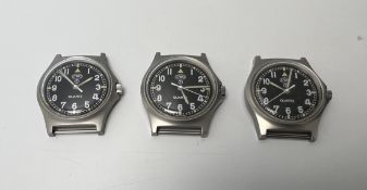 3x CWC W10-6645-99 British Army issue quartz wristwatches - 2005 - details in the description