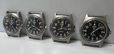 4x CWC W10-6645-99 British Army issue quartz wristwatches - 1997 - details in the description