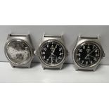 3x CWC W10-6645-99 British Army issue quartz wristwatches - 2004 - details in the description