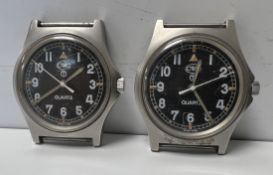 2x CWC G10 0552/6645 Royal Navy issue quartz wristwatches - 1990 - details in the description