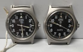 2x CWC G10 0552/6645 Royal Navy issue quartz wristwatches - 1990 - details in the description