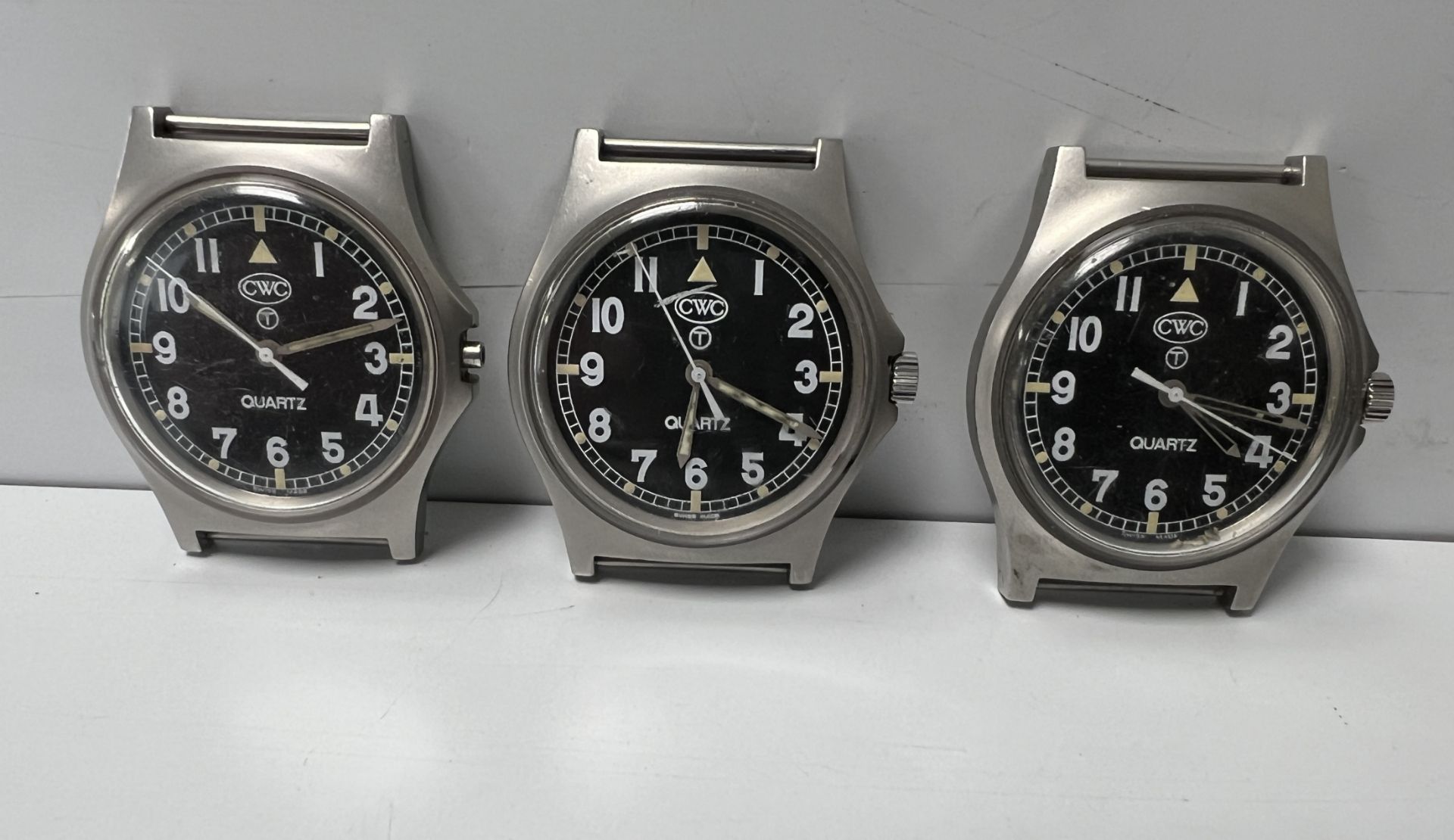 3x CWC W10-6645-99 British Army issue quartz wristwatches - 2004 - details in the description