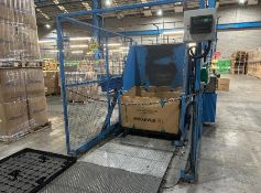 Box tipper including outfeed chute and safety cage approx 5.6m L x 2.0m W x 2.2m H includes scales