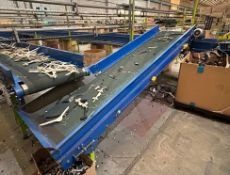 Closed loop conveyor system - 2x flat bed conveyors & 2x incline conveyors - full sizes in desc.
