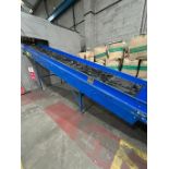 Incline conveyor approx 8m L x 1.2m W x adjustable height