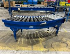 4x intersection bend roller conveyors approx 2.5m L x 0.48m W x 0.52m H
