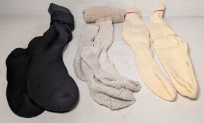 Various mixed socks and sizes - paired & unpaired - unknown quantity - 152kg