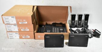 4x Yealink desk phones (in Cisco 9841 boxes), 3x Yealink W52P IP DECT portable phone