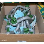 2x Sets of Pin bow shackles - BB6 WLL 6.5T - 5 per set - W 130 x D 50 x H 150mm