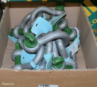 2x Sets of Pin bow shackles - BB6 WLL 6.5T - 5 per set - W 130 x D 50 x H 150mm