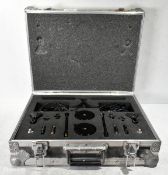 AKG Twin 747 condenser mic kit complete with table stand & clamp in flight case