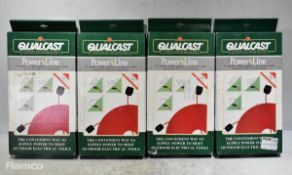 4x Qualcast 15 mtr powerline extension cables with 13A plug