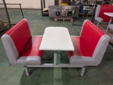 4 seater end access fast food unit - red and grey seats - see description