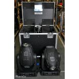 2x Robe Robin 600 spot lights in wheeled flight case - W 820 x D 590 x H 870mm