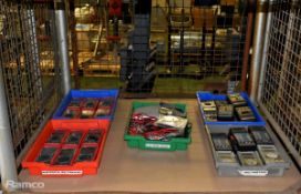 30x Mixed make/model digital multimeter and tray of probes and connectors - see description