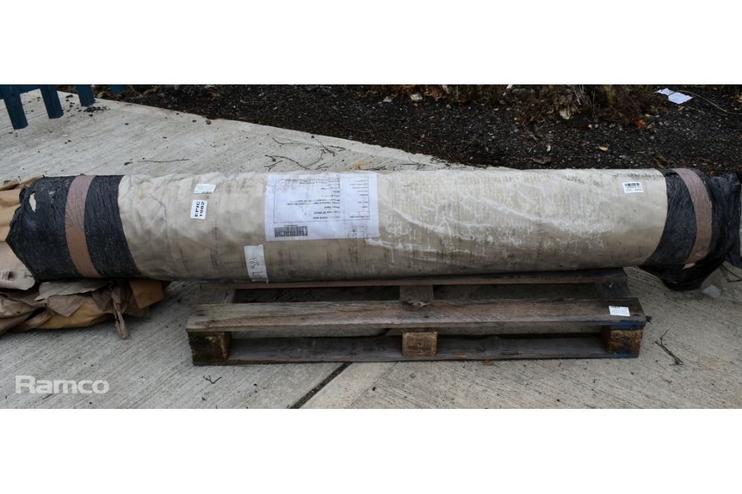 Heavy duty monofilament reinforced UV stabilised tarpaulin roll - desert sand colour - 4m x 50m - Image 1 of 3