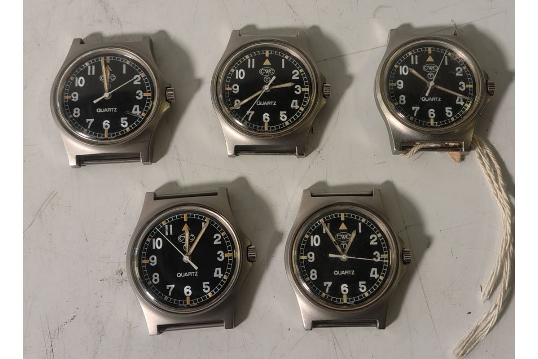 5x CWC W10-6645-99 British Army issue quartz wristwatches - years and details in description - Image 1 of 11