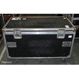 Empty black/silver wheeled flight case - W 1160 x D 590 x H 750mm