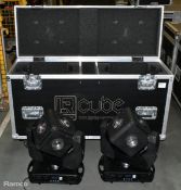 2x Lighting-Resources IR Technology Cube-30 retro LED moving head units