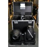 2x Robe Robin 600 spot lights (1x faulty shutter) in wheeled flight case - W 820 x D 590 x H 870mm