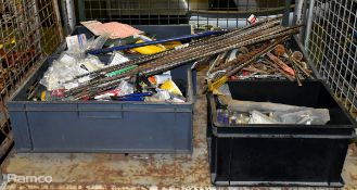 4x trays containing various work tools including screwdrivers, drill bits and more