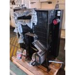 Large black industrial radiator with hoses - W 1230 x D 690 x H 1550mm