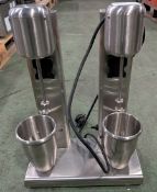 Adexa MS-2 stainless steel countertop dual milk shaker - W 360 x D 170 x H 520mm