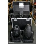 2x Robe Robin 600 spot lights in wheeled flight case - W 820 x D 590 x H 870mm