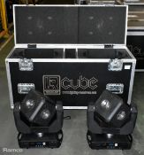 2x Lighting-Resources IR Technology Cube-30 retro LED moving head units
