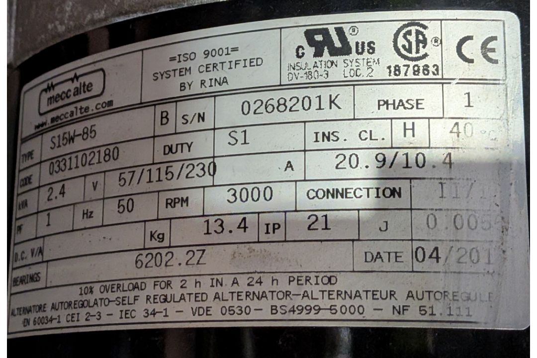 Kohler Command Pro Medusa petrol generator - W 640 x D 440 x H 460mm - Image 8 of 8