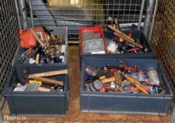 4x trays containing various tools including screwdrivers, spanners, hammers and more