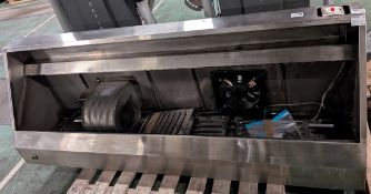 Stainless steel wall mount extraction hood / canopy - W 2000 x D 700 x H 600mm