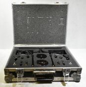 AKG Twin 747 condenser mic kit complete with table stand & clamp in flight case
