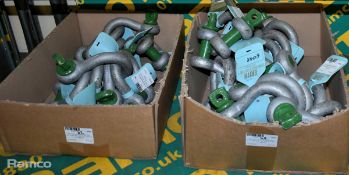 3x Sets of Pin bow shackles - BB6 WLL 6.5T - 6 per set - W 130 x D 50 x H 150mm