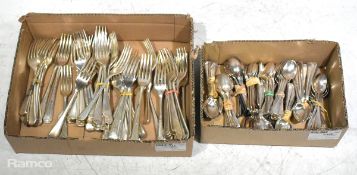 100x EPNS Demitasse spoons & 62x EPNS table forks