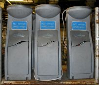6x Tealwash Hygienius plastic portable electric wash basins - missing spout