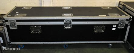 1x black wheeled flight case for 7 bays of Wentex pipe & drape - empty - W 2090 x D 590 x H 620mm