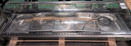 Adexa RTR5 stainless steel countertop heated display case - W 1380 x D 420 x H 330mm
