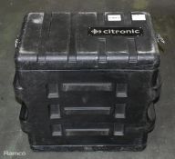 Citronic black portable plastic rack flight case - empty - W 570 x D 550 x H 320mm
