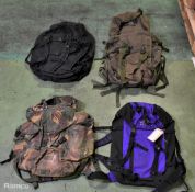 Mixed bags - rucksacks, holdalls - may require repair or be as spares - 130kg - see pictures