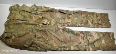 Various types of ex-military camo clothing - may include accessories - 221kg – may require repair