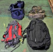 Mixed bags - rucksacks, holdalls - may require repair or be as spares - 119kg - see pictures