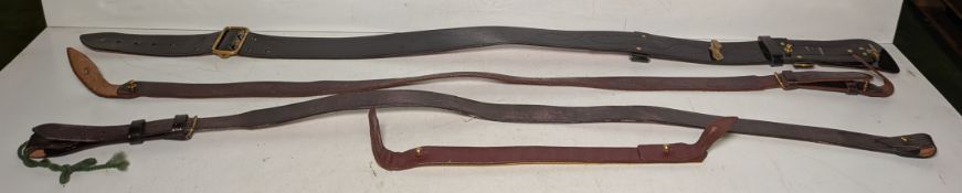 37x Various leather ceremonial cross belts - may be incomplete