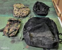 Mixed bags - rucksacks, holdalls - may require repair or be as spares - 130kg - see pictures